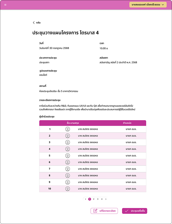 Meeting Details page