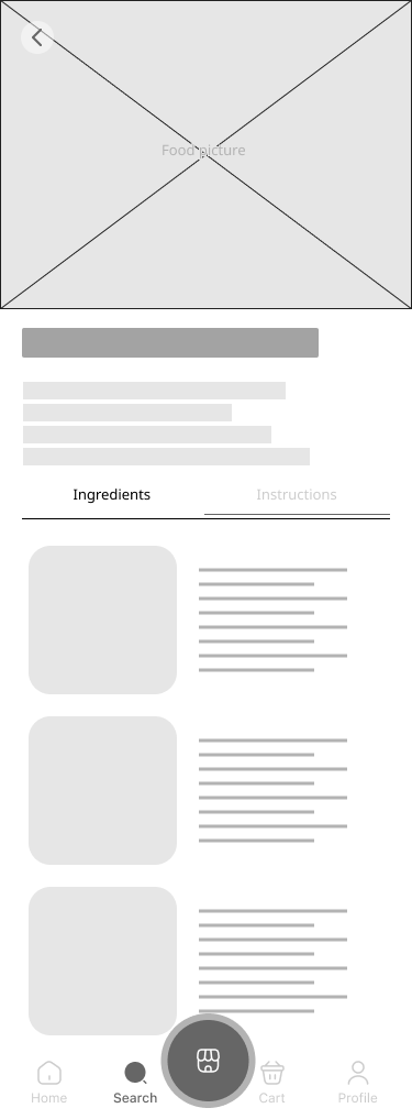 Recipe ingredients tab as seen by the recipe's owner, with a favorite star and an Edit Recipes entry point