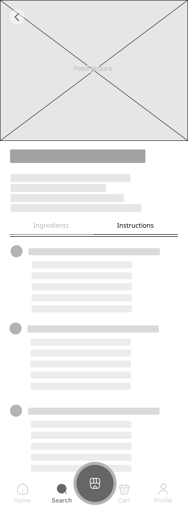 Final recipe screen showing the numbered instructions tab